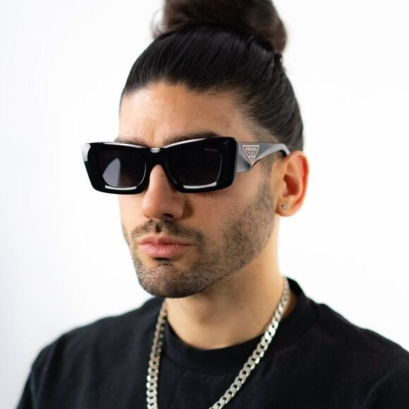 NEW Prada PR13ZS 1AB5S0 Black Dark Grey Cat Eye Unisex Sunglasses - Picture 2 of 13